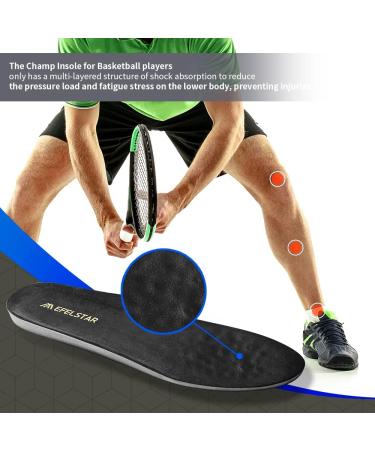 Shop WOODSAIR Champ Sport Insoles for Tennis | Shock Absorption & Performance Enhance Inserts for Men & Women (8.5-9 Women / 7.5-8 Men - Buy Online on GoSupps.com