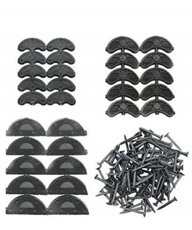 TOVOT 30PCS Heel Plates Black Heel Taps Rubber Tips Sole Heel Repair Pad Replacement with Nails(3 Size)