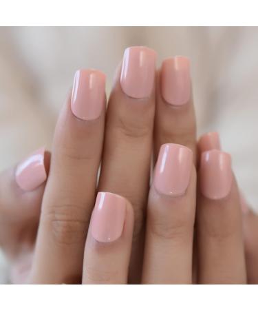 Buy Cornus Pink Trendy Pure Color Press-On Nails - Shiny Short Squoval 24pcs Set for DIY Art - Perfect for Women & Girls - International Shipping Available! - Buy Online on GoSupps.com