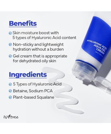 ISNTREE Ultra-Low Molecular Hyaluronic Acid Toner 300ml 10.14 fl oz + Hyaluronic Acid Aqua Gel Cream 100ml 3.38 fl oz - Buy Online on GoSupps.com