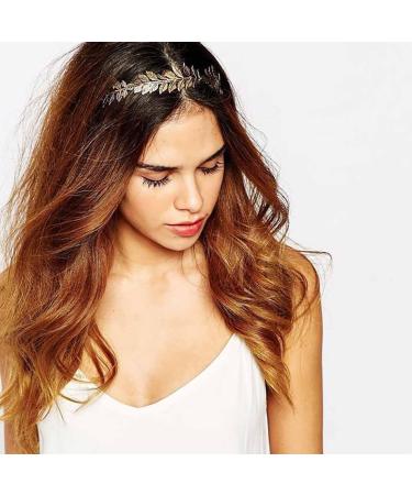 Danshinbow Greek Goddess Headband Leaf Crown Tiara Gold Leaf Band of Leaves Headband Bridal Headbands Headdress Headpiece Hairband for Women and Girls - Buy Online on GoSupps.com
