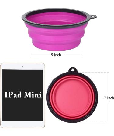 WZX 2- Pack Large Silicone Collapsible Dog Bowl (32oz) BPA Free and Dishwasher Safe Portable Foldable Travel Bowl Food and Water Bowls for Dogs and Cats(Purple+Pink) - Buy Online on GoSupps.com