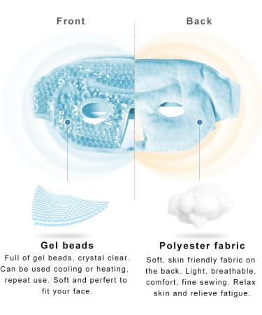 CONBELLA Ice Face Mask for Hot/Cold Therapy - Gel Bead Mask for Puffy Eyes, Headaches & Stress Relief - Soft Plush Backing - Eye Holes - 6 Blue Pack - Buy Online on GoSupps.com
