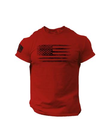 Mens USA Flag Tee Shirts 4th of July American Flag United States US Patriotic Shirt Muscle Freedom Graphic Tees Top Red X-Large