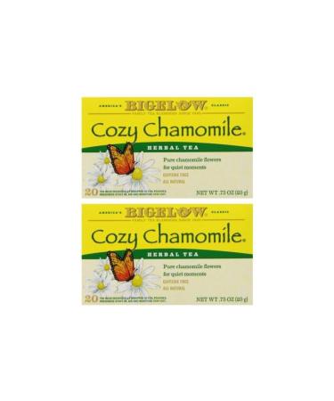 Bigelow Cozy Chamomile Tea Bags, 20 ct (Pack of 2) 20 Count (Pack of 2)