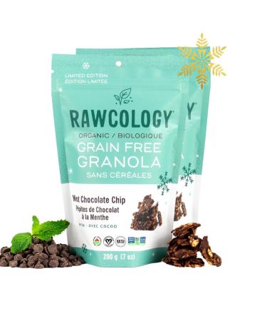 Rawcology - Holiday Mint Chip Duo Organic Granola | Grain Free Granola | Gluten Free Granola | Healthy Cereal | Vegan Low Sugar Keto Paleo Peanut Free NON-GMO Allergen Friendly (2 x 200g)