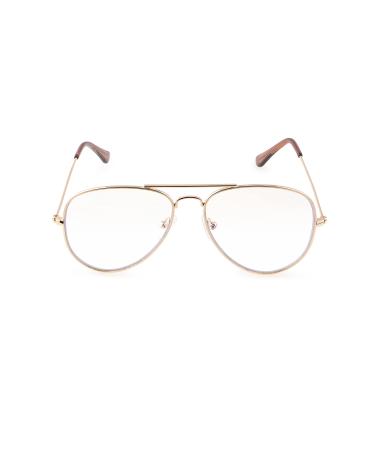 Contacta Blue Block Pilot computer glasses for women and men blue light protection with light screens neutral diopters color gold 21 g