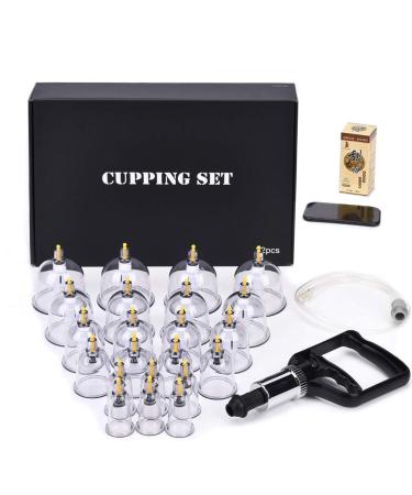 Cupping Set Professional Chinese Acupoint Cupping Therapy Sets Portable, Suction Hijama Cupping Set with Vacuum Magnetic Pump Cellulite Cupping Massage Kit 22-Cup Gift Box Set