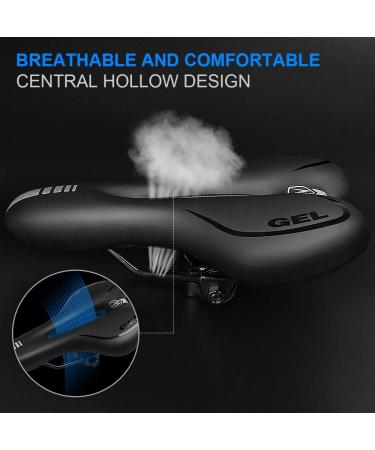 Comfortable Bike Seat for Men and Women | Soft Cushion | Universal Fit for Exercise & Outdoor Bikes - Black - Buy Online on GoSupps.com