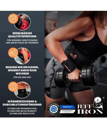 Jeff Iron Premium Weight Lifting Belt for Men & Women | Double Sewn Gym & Powerlifting Belt - Black-Orange - Buy Online on GoSupps.com