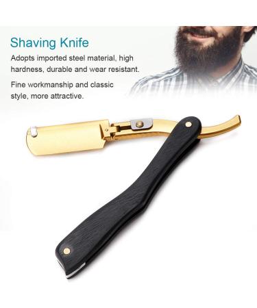 Professional Men's Hand Razor - Foldable Straight Edge Hair Shaper with Steel Blade & Wooden Handle - Buy Online on GoSupps.com