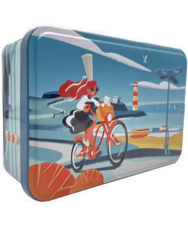  ANTICO CAFFE' NOVECENTO Atelier D | Assorted Butter Biscuit Tin | Butter and Salt Shortbread | Pure Butter Cookies and Palets - 350g | Tin Metal Bicycle Design Ocean Lighthouse - Buy Online on GoSupps.com