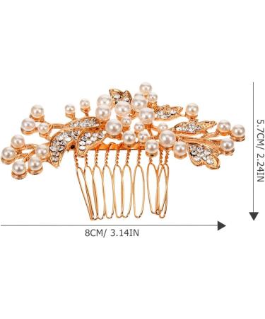 Beavorty Pearl Hair Comb Decorative Women Hair Comb Rhinestone Hair Comb Wedding Bridal Hair Comb Golden - Buy Online on GoSupps.com