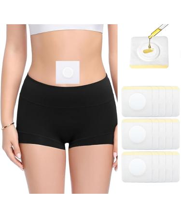 50pcs Disposable Castor Oil Pack Wrap Belly Button(Oil Not Included) Castor Oil Patches Self-Adhesive CastorOil Wrap Organic Cotton