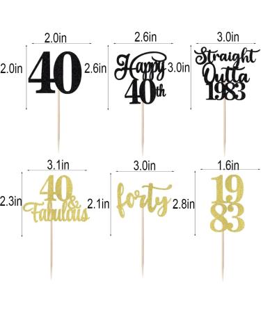 40th Birthday Cupcake Toppers Straight Outta 1983 Cupcake Toppers Happy 40th Birthday Decoration 40 Fabulous Decoration 40th Wedding Anniversary /Straight Outta 1983 Cupcake Topper (Black gold1) - Buy Online on GoSupps.com