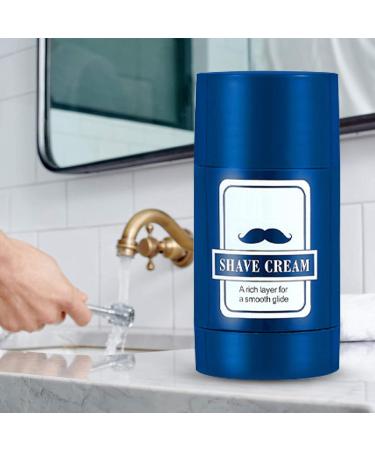 Mens Shaving Cream - 40g Facial Shave Balm Stick for Beard Grooming | 2 in 1 Smooth Formula with Quick Absorption Skin Friendly Hair Removal for Travel Daily Use and Clean Finish - Buy Online on GoSupps.com