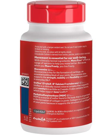 Move Free Advanced Glucosamine Chondroitin MSM Joint Support Supplement Supports Mobility Comfort Strength Flexibility & Bone 120 Tablets/40 Servings (2 Pack) - Buy Online on GoSupps.com