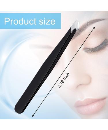 3-Piece Stainless Steel Eyebrow Tweezers Set for Precision Hair Removal - Slant & Pointed Tips - Ideal for Facial Hair, Splinter and Ingrown Hair Removal (Black) - Buy Online on GoSupps.com