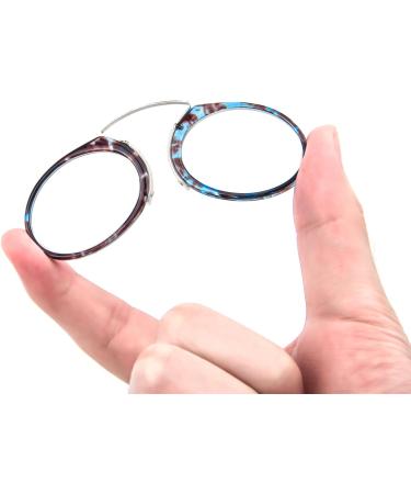Kokobin Unisex Reading Glasses | Compact Mini Nose Clip | Blue Leopard +2.0 | Slide-Resistant Reading Aid | International Shipping Available - Buy Online on GoSupps.com