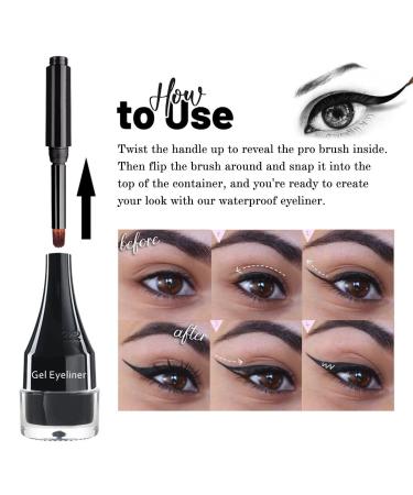 LSxia 2-in-1 Green Gel Eyeliner Set - Waterproof, Smudge Proof, High Pigment Eye Makeup with Brush - Cream Eyeliner Pot for Women - Buy Online on GoSupps.com