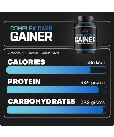 XXL Nutrition XXL Nutrition - Complex Carb Gainer - Protein Powder 38.9g of Protein - Vanilla - 2500 Grams - Buy Online on GoSupps.com