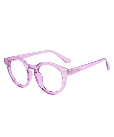 Blue Light Blocking Glasses for Women and Men Oval Purple