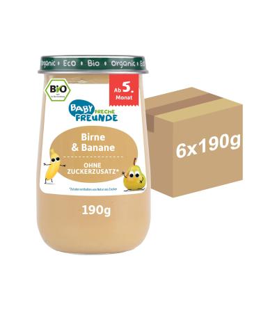 Freche Freunde Organic Pear & Banana Baby Porridge from 5 months (6 x190 g)