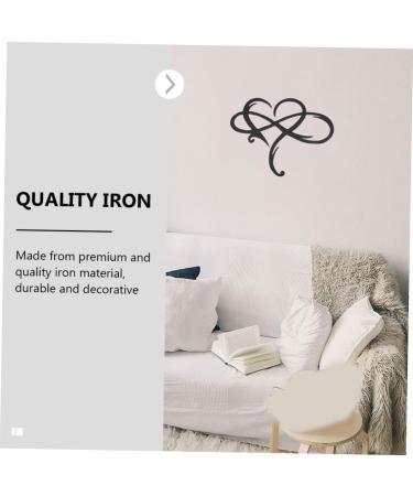 1pc Iron Pendant Ornament Metal Heart Sign Hanging Heart Shaped Pendant Wrought Iron Wall Decoration 40x35cm Black - Buy Online on GoSupps.com