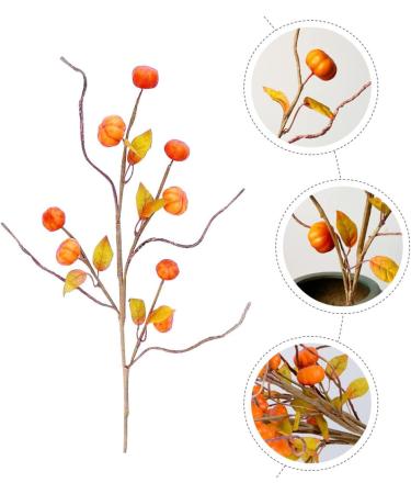HOMSFOU 12 Pcs Artificial Pumpkin Branch Maple Leaf Branch Pumpkin Berry Picks Thanksgiving Pumpkin Branch Fall Pumpkin Picks Halloween Pumpkin Branch Autumn Foam Artificial Flower - Buy Online on GoSupps.com