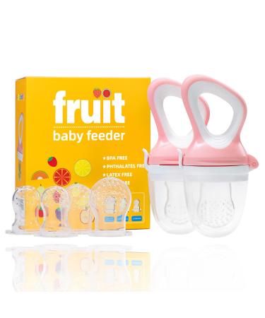 Baby Food Fruit Feeder Pacifier Teething Toys Teether (2Pcak) - Relief Teething Includes All The Sizes Pouches Food Feeder Pacifier 6 Different Silicone Nipple