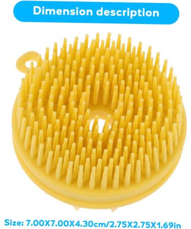 Buy Healeved Silicone Shampoo Brush - Double-Sided Exfoliating Loofah Scrubber for Adults & Kids | Massage Tool for Scalp & Body | 7x7cm Yellow - International Shipping Available - Buy Online on GoSupps.com