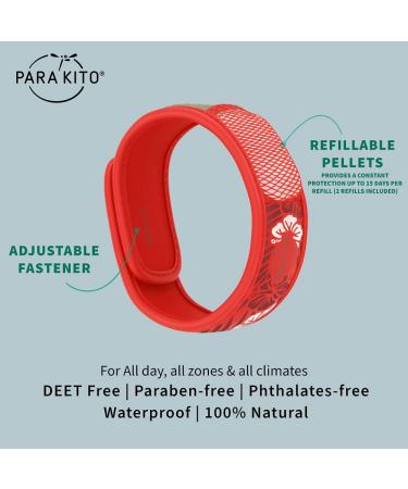 PARA'KITO Mosquito Repellent Wristband - Waterproof Outdoor Pest Bracelet with Natural Oils (Hawaii) - Buy Online on GoSupps.com