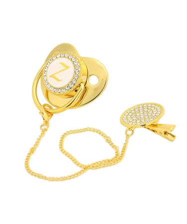 Golden Baby Pacifier with Clip | Silicone Bling Clips for Girls 6-18 Months | Stylish & Soothing Feeding Solution - Buy Online on GoSupps.com