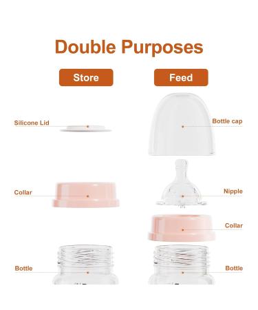 NCVI Breast Milk Storage Bottles - 4.7oz 2 Pack with Nipples & Travel Caps - BPA Free, Anti-Colic - Buy Online on GoSupps.com