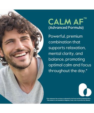 Calm AF (Advanced Formula) (60 Veggie Caps) - Clinically Studied Shoden Ashwagandha Suntheanine L Theanine PharmaGABA - No Stearates - Vegan - Non GMO - Gluten Free - Ashwagandha & GABA Supplements - Buy Online on GoSupps.com