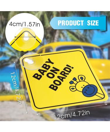Plabbdpl Baby On Board Car Warning Signs - 2-Piece Safety Stickers with Suction Cups | Perfect for Car Windows (12x12 cm) - International Shipping Available - Buy Online on GoSupps.com