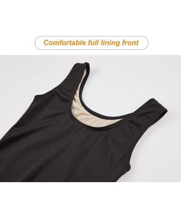 Danswan Girls Leotard Black Tank | Dance Ballet Gymnastics Bodysuit - 10-12 Years - Buy Online on GoSupps.com