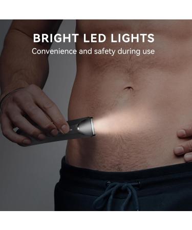 Body Hair Trimmer for Men - IPX7 Waterproof Electric Groin & Pubic Hair Shaver with LED Light Ceramic Blade USB Rechargeable & Travel Pouch - Buy Online on GoSupps.com