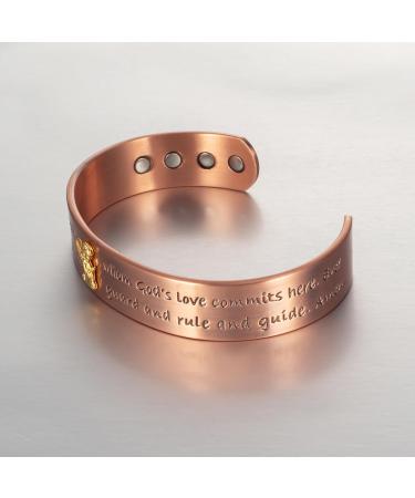 Enermagix Copper Magnetic Cuff Bands for Men & Women - 99.9% Pure Copper Strong Magnets Stylish Hardship Bracelet - Buy Online on GoSupps.com