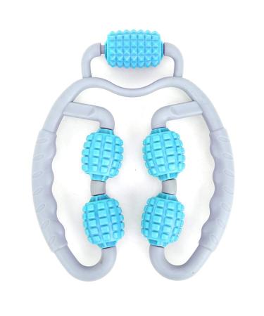 Clamp leg massage device 360-degree-trigger-point back massager for hand hand depth massage with deep fabric yourself surrounding massage relax with the calf muscle yoga fitness device (blue)