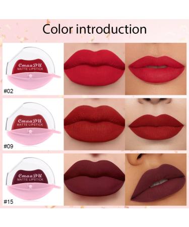 Dark Ruby Deep Red Purple Matte Velvet Lazy Lipstick Set - Long Lasting & Waterproof Lipstick Packs for Women - 3Pcs Smudge Proof Lip Stain Gloss Makeup Set (Pack of 1) - Buy Online on GoSupps.com