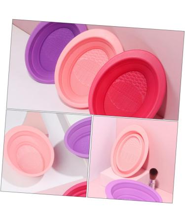 FRCOLOR Makeup Brush Scrub Pad Beauty Cleaning Tool Foldable Cleaner Bow Makeup Accessories Silicone Cleaning Mat Cosmetic Brush Washing Foldable Brush Make up Cleaning Bowl Silica Gel 15x1.2x4.2cm Pink - Buy Online on GoSupps.com