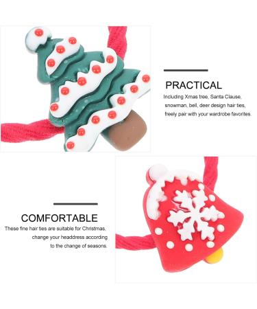 Minkissy 10 Pairs Christmas Hair Ties Kid Ponytail Holder Hair Elastic Band Hair Accessories ( for Party Favors ( Ramdom Color ) - Buy Online on GoSupps.com