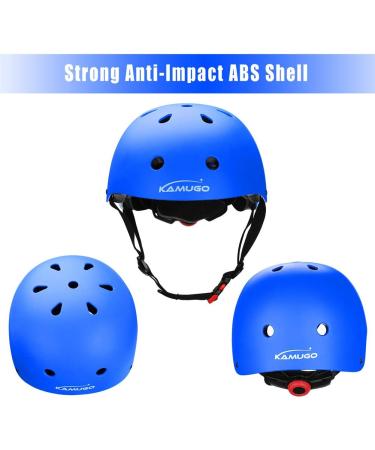 KAMUGO Kids Bike Helmet - Adjustable Toddler Bicycle Helmet for Ages 2-14 - Blue, Small 18.9-21.26 inches - Buy Online on GoSupps.com