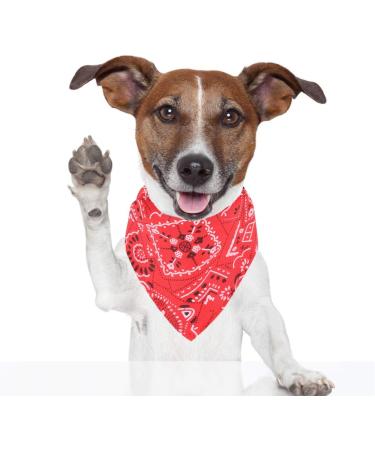 Adjustable Dog Bandana Headscarves for Small Dogs & Cats | Red Neckerchief (M) - Buy Online on GoSupps.com