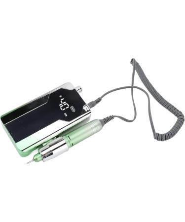 Electric Nail Drill Portable Rechargeable Polishing Speed Adjustable Nail Grinder Silver Green Gradient 40 000RPM with 6 Heads for Home Salon Use - Buy Online on GoSupps.com
