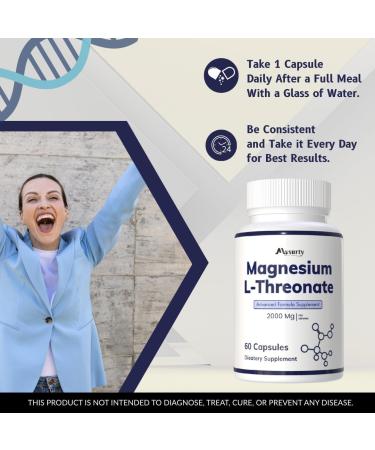 Magnesium L-Threonate | Magnesium Supplements | Magnesiumm Citrate Capsules | l-Threonate Magnesiium - 60 Capsules (Pack 2) - Buy Online on GoSupps.com