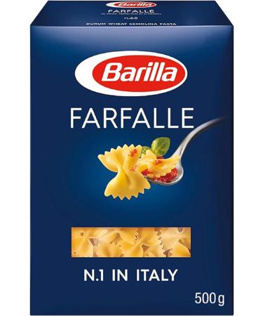 Barilla Farfalle Pasta 500g | Farfalle Durum Wheat Short Pasta | Authentic Authentic Italian Taste | GMO Free | Create Delicious Pasta Meals | Pack of 8 - Buy Online on GoSupps.com
