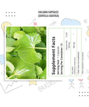YOGIS HERBS Vallarai Capsules (Centella Asiatica/Gotu Kola) | Herbal Supplement for Congnitive Support | 90 Veg Capsules - Buy Online on GoSupps.com
