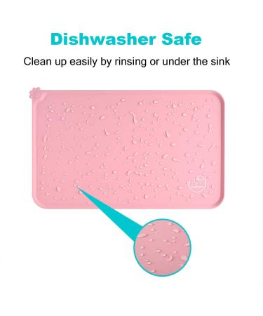 Juqiboom Silicone Pet Feeding Mat 18.5 x 11.5 Pink | Non Slip, Waterproof, Easy to Clean - Buy Online on GoSupps.com